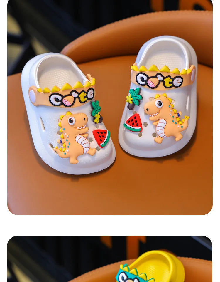 Sandálias de verão para meninos, sapatos fofos de crocodilo para meninas, sola macia, respiráveis, antiderrapantes, leves, para praia ao ar livre