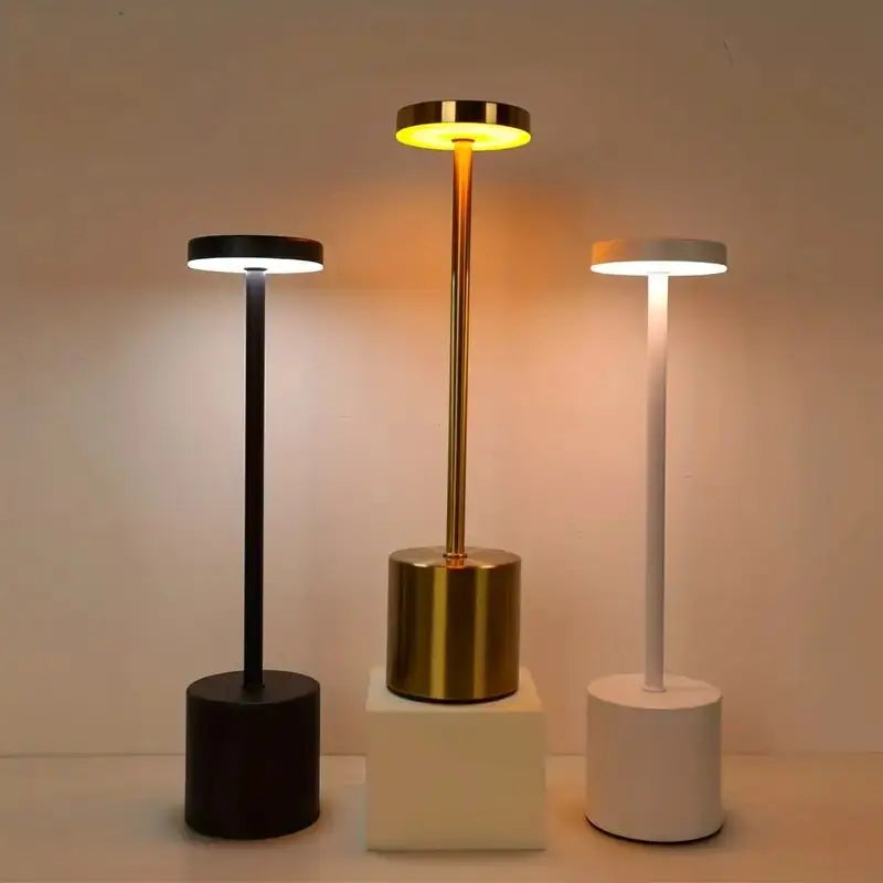 1/2 peças abajur de mesa em formato de I abajur de mesa de bar abajur de mesa de cabeceira retrô abajur de mesa LED recarregável com sensor de toque 3 cores