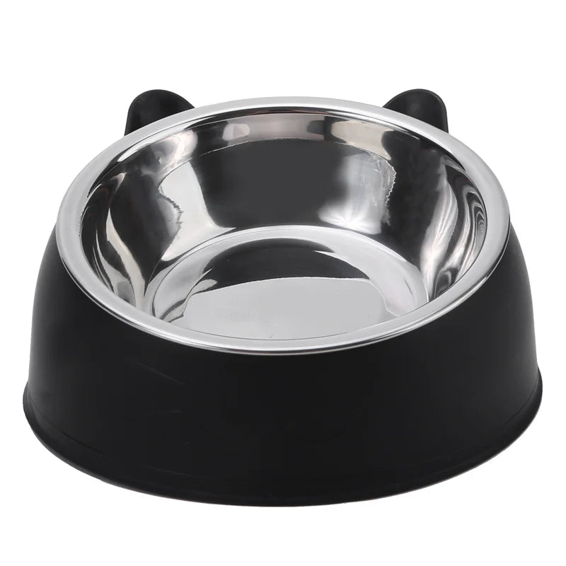 Tigela para gatos, adorável, criativa, inclinada, para gatinhos, filhotes, tigelas de alimentação, aço inoxidável, alimentador para gatos, cães de estimação, alimentadores para gatos