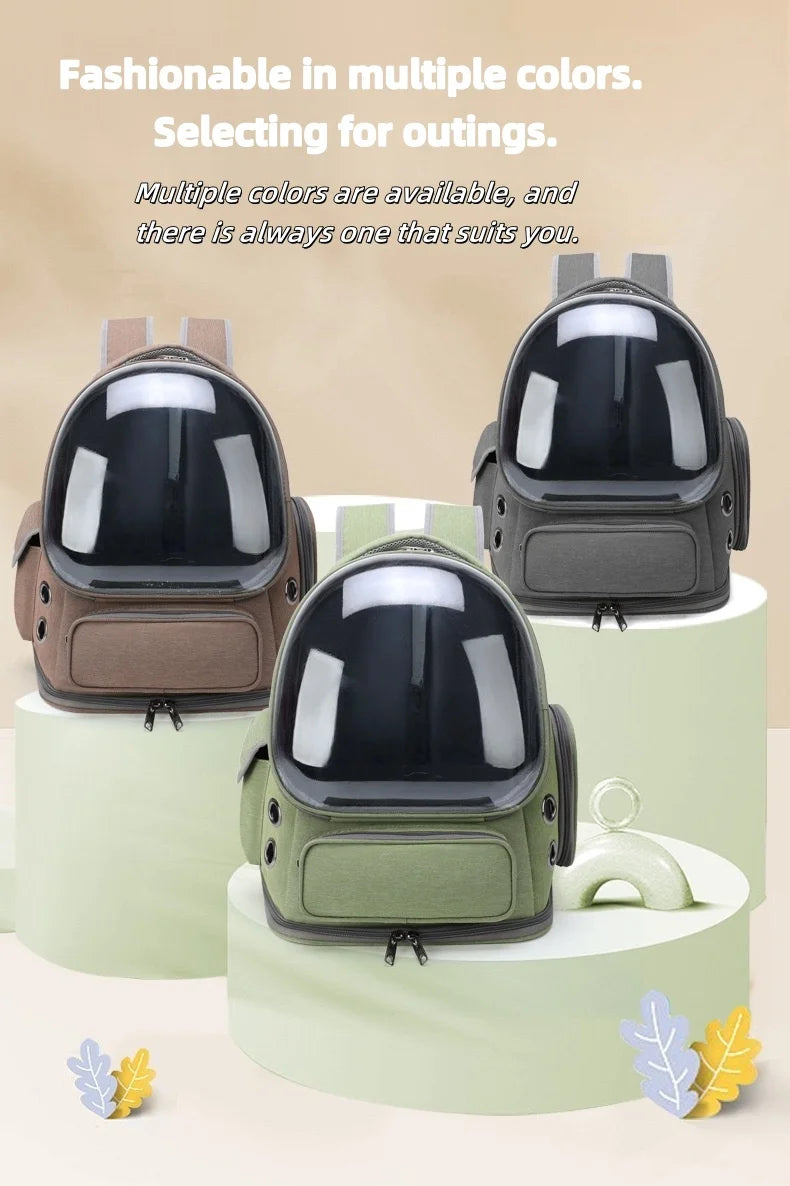 Mochila transparente para transporte de animais de estimação, essencial para viagens ao ar livre, para gatos e cães pequenos, design respirável, suprimentos premium e confortáveis ​​para animais de estimação