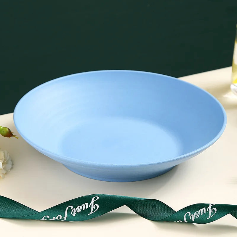 Tigela de sopa de palha de trigo, utensílios de mesa de plástico para micro-ondas, tigelas de salada de frutas, pratos de macarrão para cereais, pratos de jantar, utensílios de cozinha