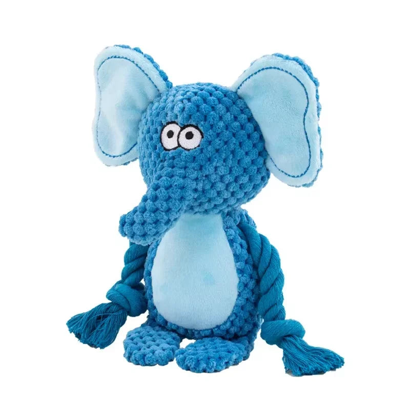 Brinquedo de pelúcia para cachorro, brinquedo de mastigar com articulação pequena crua, indestrutível, resistente a mordidas, som de guincho para filhotes, chocalho para brinquedos de estimação