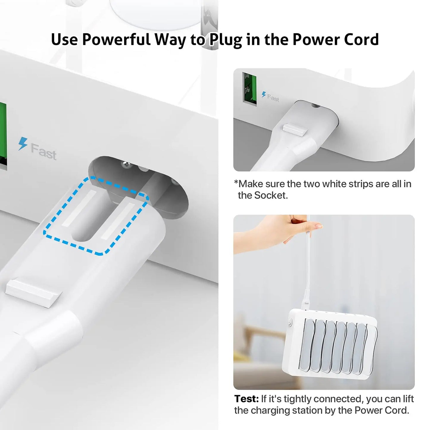 Estação de carregamento USB SooPii 50W/10A com 6 portas para casa e escritório. 6 cabos incluídos para telefones, tablets e outros eletrônicos.