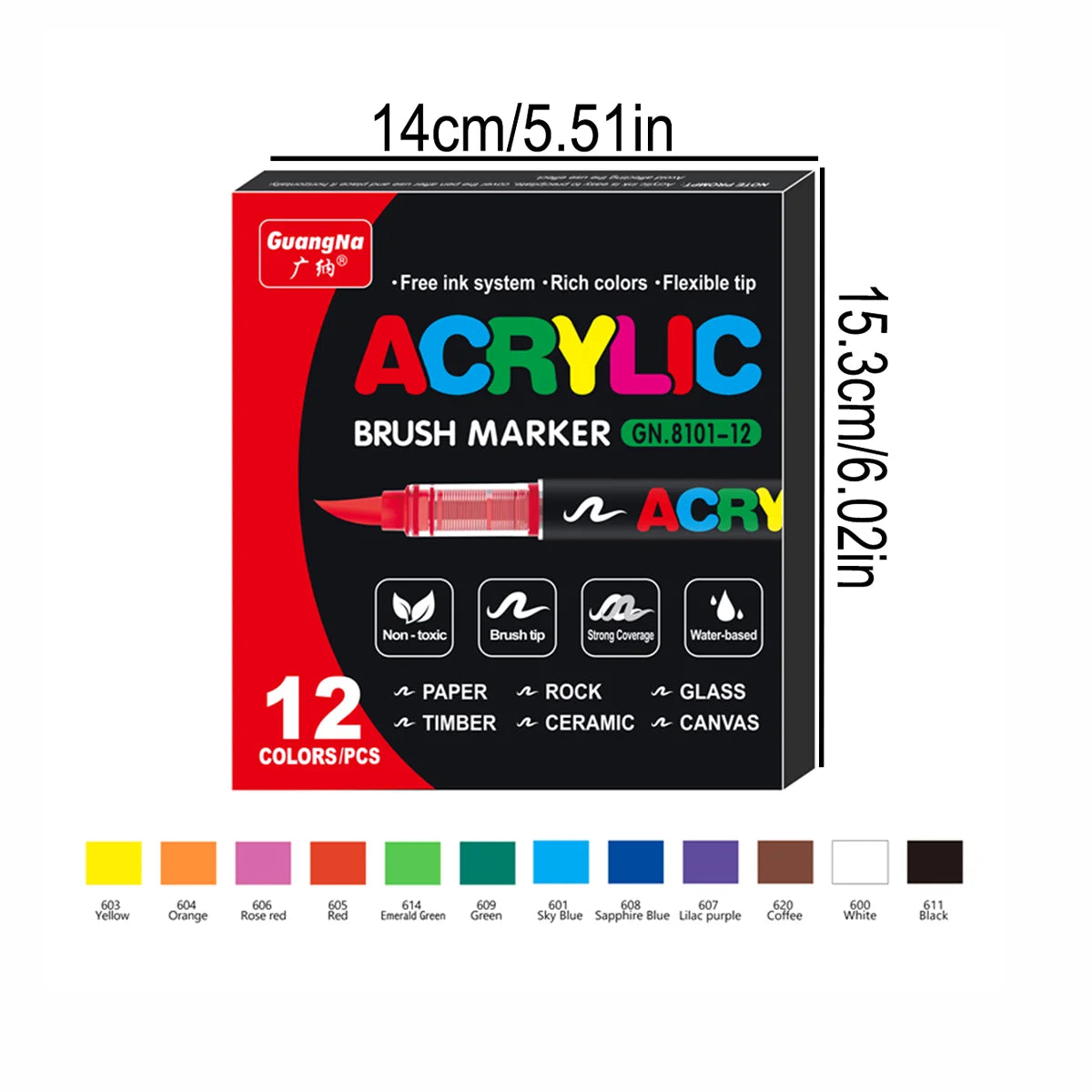 Conjunto de marcadores profissionais para artistas, 12-240 cores/caixa - Marcadores acrílicos líquidos de ponta macia para desenho em linha reta, pintura artística de grafite faça você mesmo