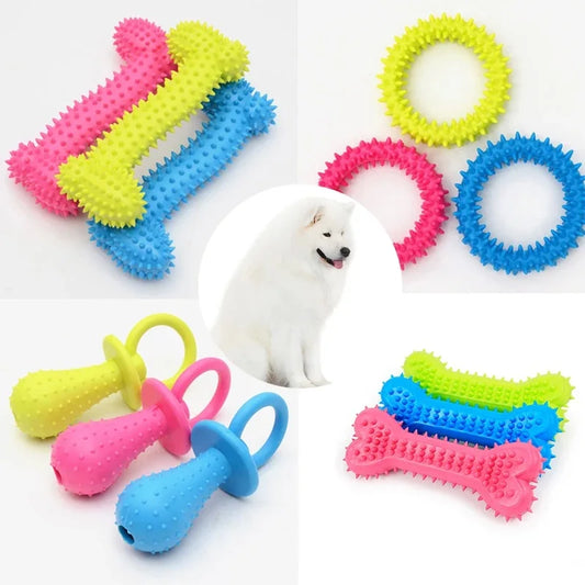 Brinquedos para animais de estimação para cães pequenos Brinquedo de borracha resistente a mordidas para cães Brinquedos para limpeza dos dentes Brinquedos de treinamento para mastigar Suprimentos para animais de estimação Filhotes