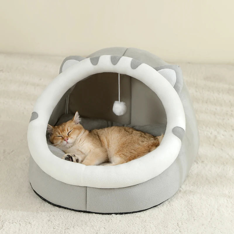 Cama super para gatos, casa quente para animais de estimação, caverna para gatinhos, almofada, casa para gatos, cesta para cães dormirem, tenda, tapete para cães pequenos, suprimentos, cama para gatos