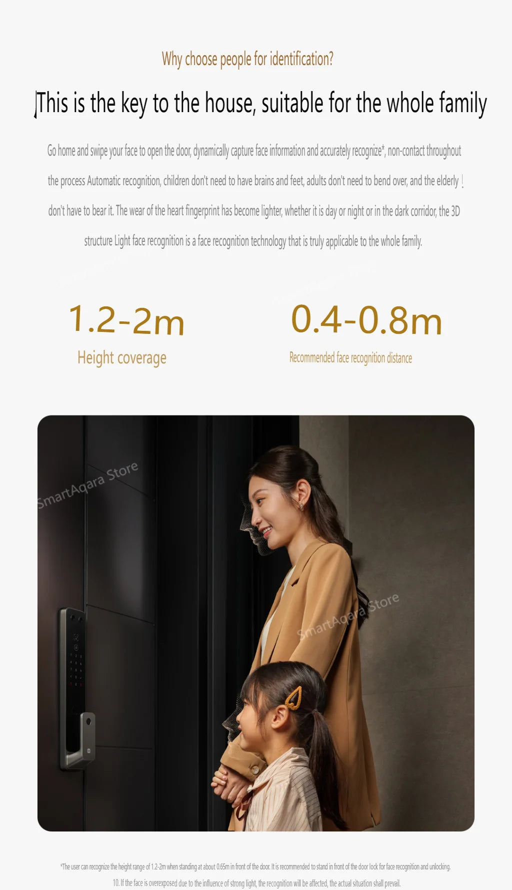 Fechadura inteligente automática Xiaomi G500 2025, reconhecimento facial 3D com impressão digital olho de gato, desbloqueio por senha Bluetooth, aplicativo Mi Home