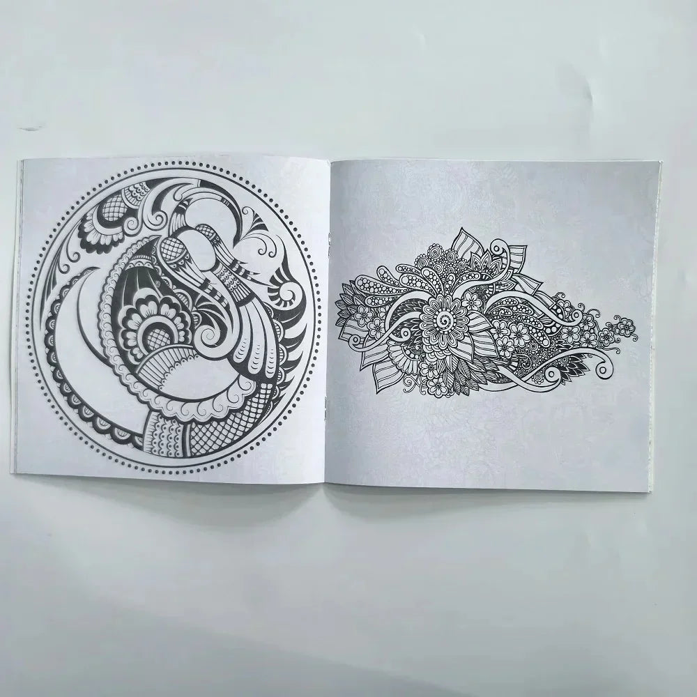 1 peça 24 páginas mandalas flor livro de colorir para crianças adulto grafite desenho livro de colorir conjunto arte material escolar