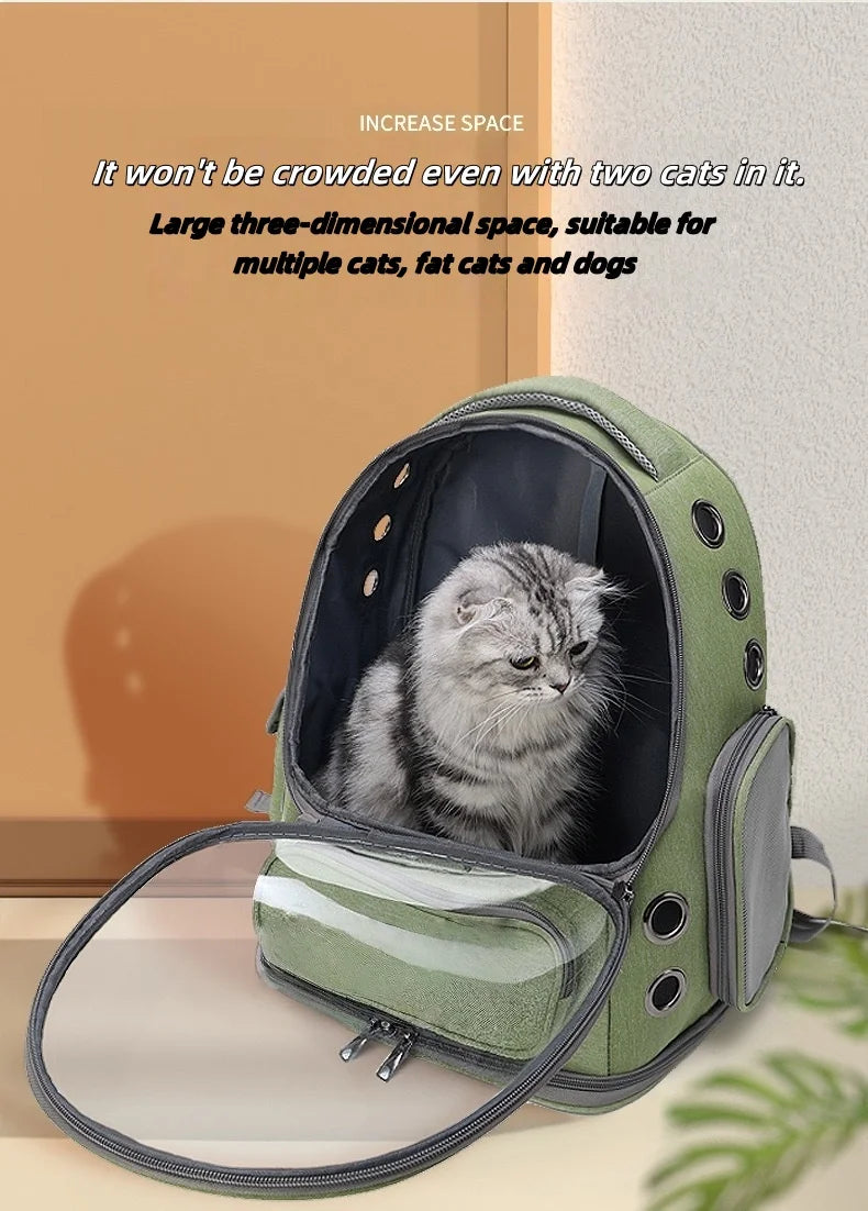 Mochila transparente para transporte de animais de estimação, essencial para viagens ao ar livre, para gatos e cães pequenos, design respirável, suprimentos premium e confortáveis ​​para animais de estimação