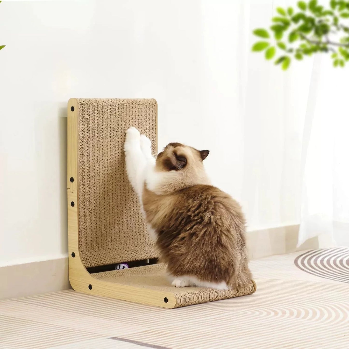 L-shaped Cat Scratching Board Vertical Pet Cat Scratching Post Wooden Wear-resistant and Scratch-resistant Grinding Claw Toys