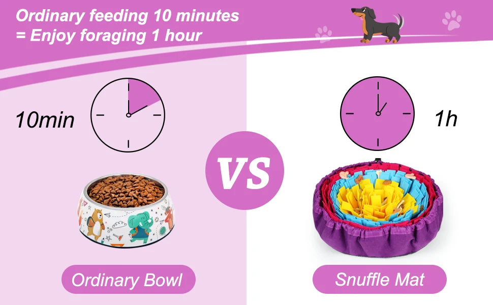 Tapete de farejar para cães, jogo interativo de alimentação para aliviar o tédio, estimula habilidades naturais de busca por comida para gatos e cães, tigela para viagem