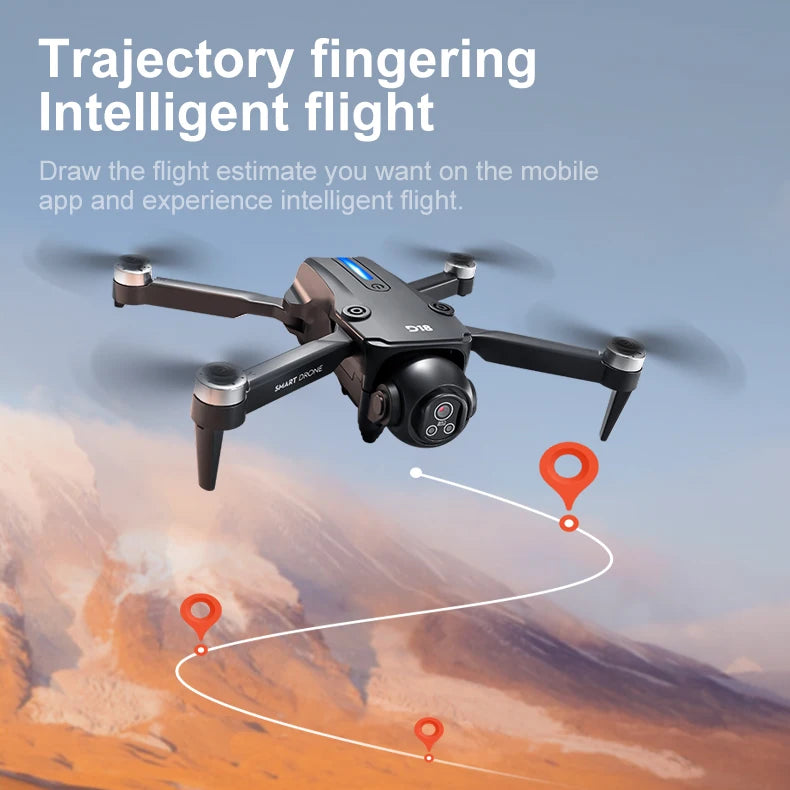 2025 Novo D18 Drone 8K Fotografia Aérea HD com Câmera Dupla Inteligente Prevenção de Obstáculos Sem Escovas Dobrável Quadricóptero Brinquedos