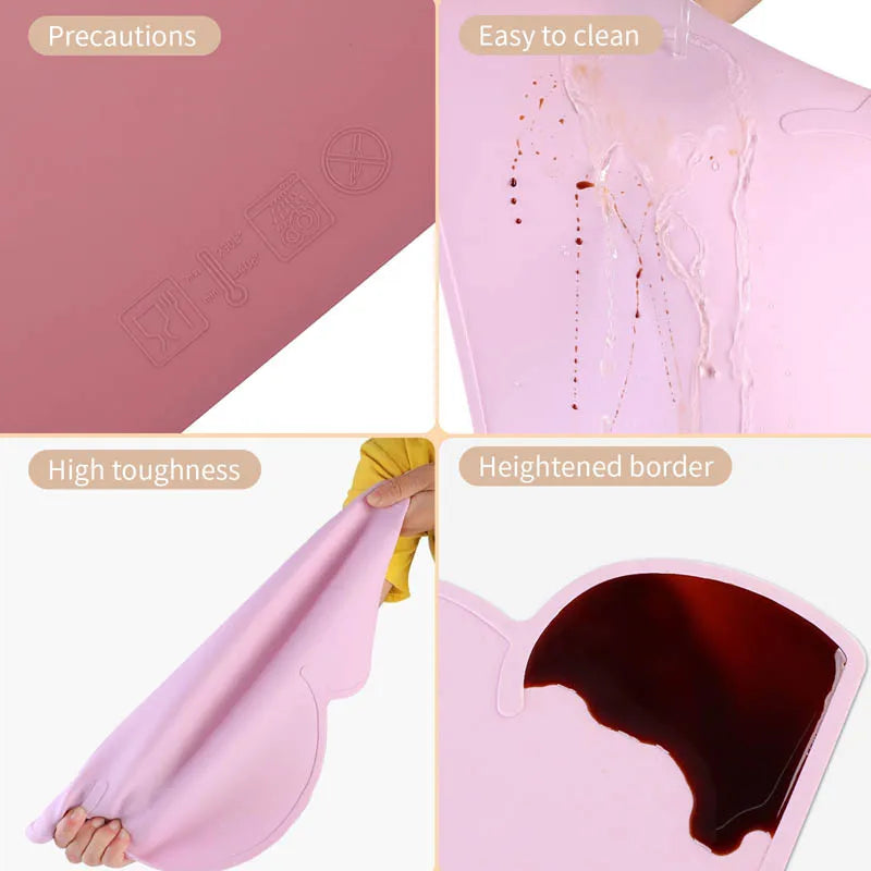 Pet Feeding Mat for Cats and Dogs with Nonspill Nonslip Waterproof Leakage Food Easy to Clean Silicone Placemats