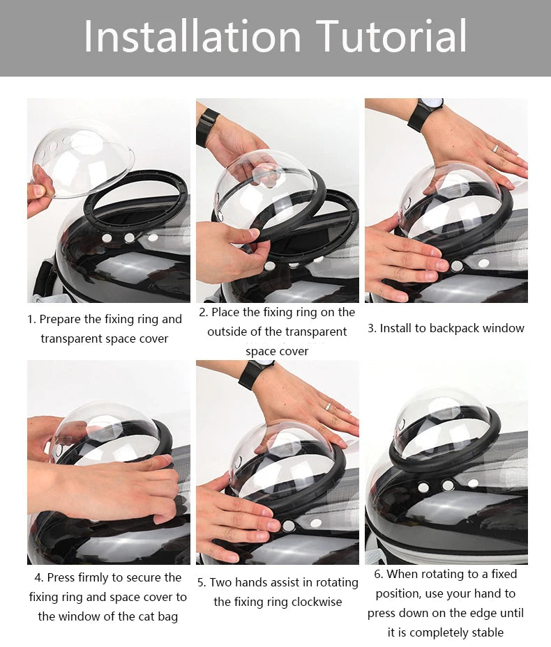 Bolsa de transporte para gatos e animais de estimação, mochilas para animais de estimação, respirável, portátil, transparente, bolsa de transporte para filhotes e cães, cápsula espacial