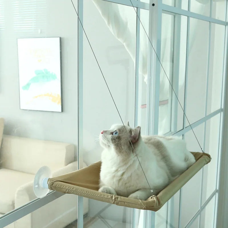 Rede para gatos, cama suspensa aérea para gatos, casa para gatos, estrutura de escalada para gatinhos, assento de janela ensolarado, ninho com capacidade para 20 kg, acessórios para animais de estimação