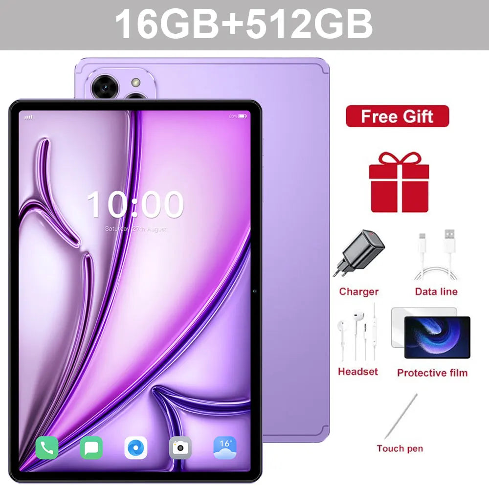Tablet PC Pad 7SPro 10.1" Original 5G Dual SIM Tablets Tab Android 15 22GB + 2TB 10000mAh Com teclado Laptop Para Crianças