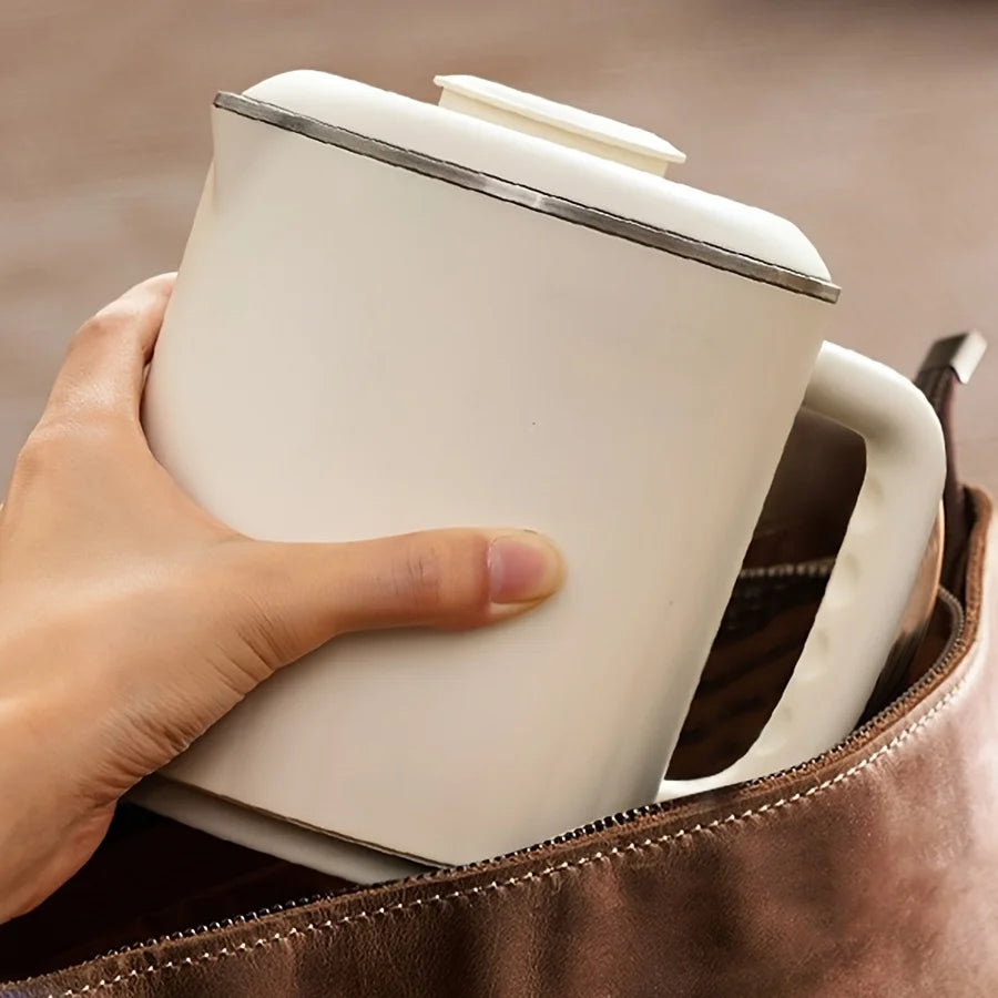 Chaleira dobrável para viagem, pequena chaleira dobrável portátil para áreas externas, aço inoxidável 304, chaleira elétrica