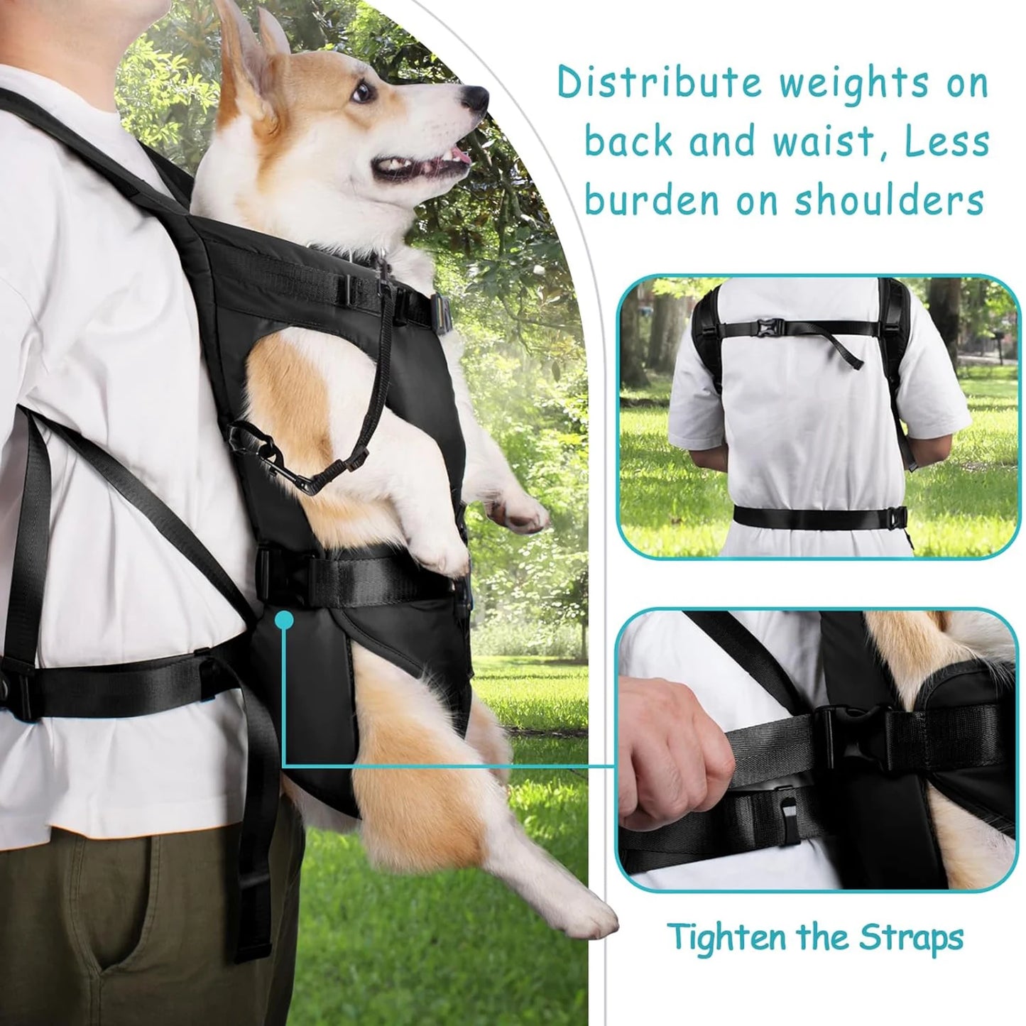 Mochilas de transporte frontal para animais de estimação, mochilas ajustáveis ​​com mãos livres para cães de pequeno e médio porte, respiráveis ​​e para gatos, bolsas de transporte para viagens ao ar livre