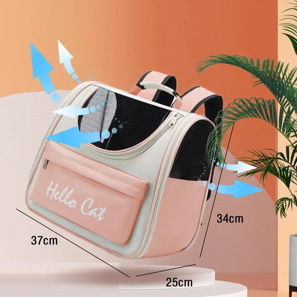 Mochila de transporte para gatos, bolsa de transporte à prova de vento para cães pequenos, bolsa de transporte para gatos, mochila de transporte com almofada