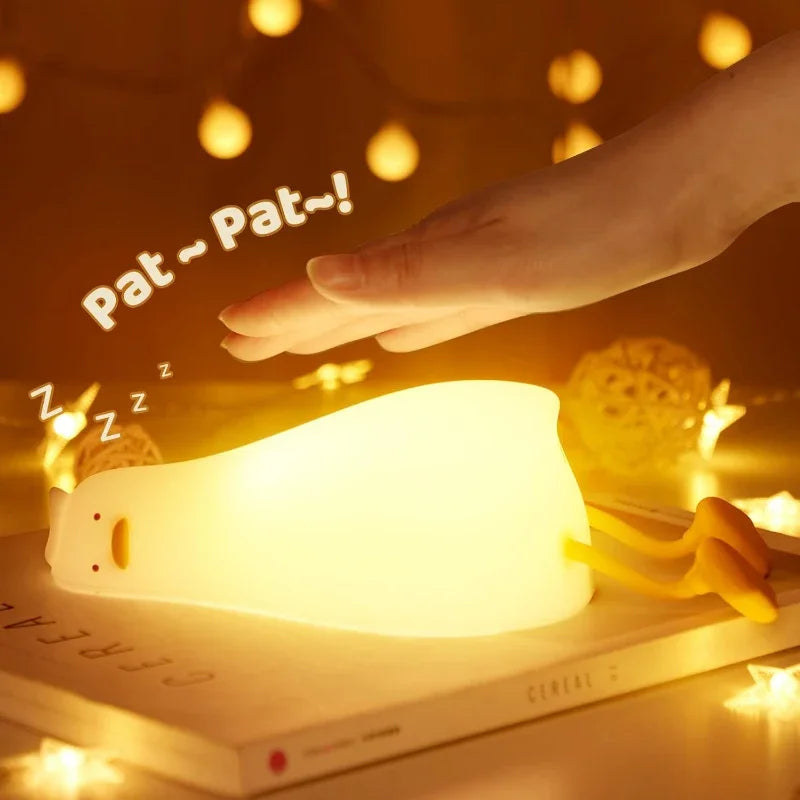 Luz noturna de silicone macio - USB recarregável, controle de toque, lâmpada de cabeceira regulável em 3 níveis para berçário, crianças, bebês e decoração de presentes