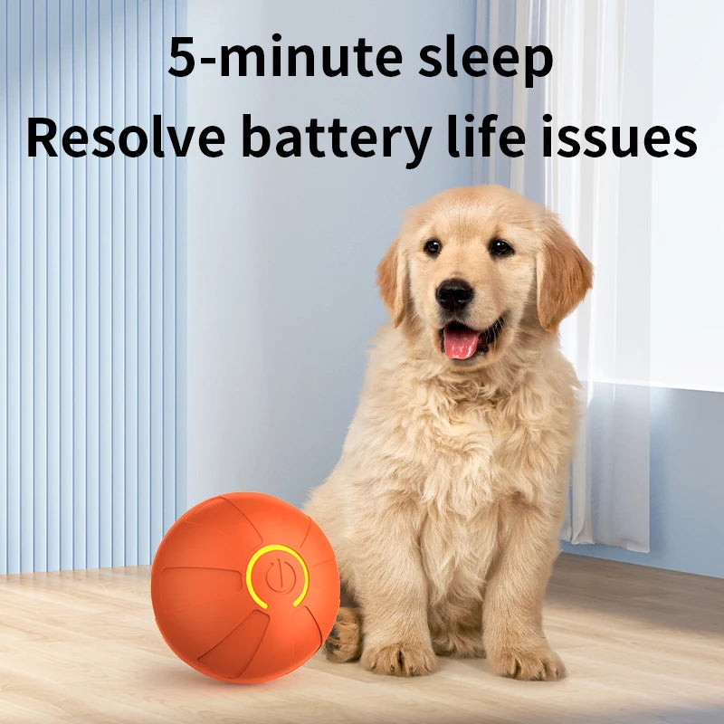 Bola de brinquedo inteligente para cachorro, brinquedo eletrônico interativo automático para animais de estimação, com rolamento, recarregável por USB, que salta para filhotes e cães grandes, brinquedo de mastigar