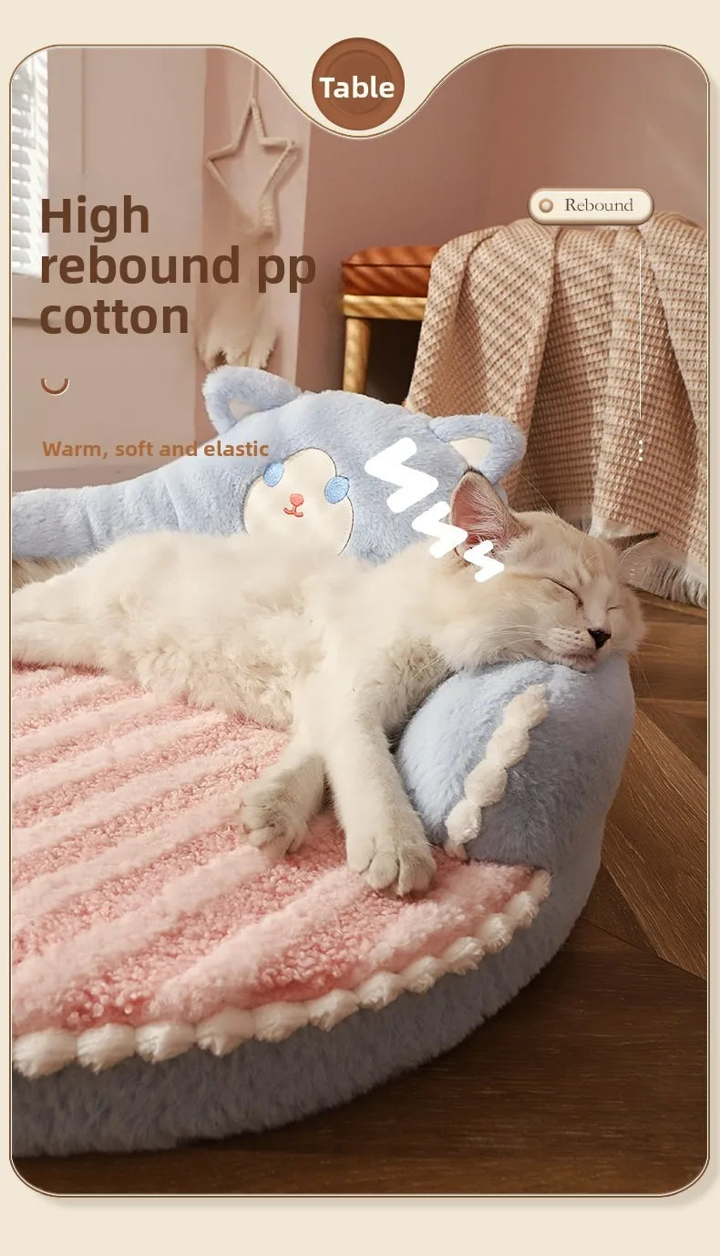 Soft Cat Bed, Winter Cartoon Pet Bed, Cat Sleeping Bed, Pet Rest Products, Small Dog Mat, Warm Pet Mat Лежанка Для Кошек