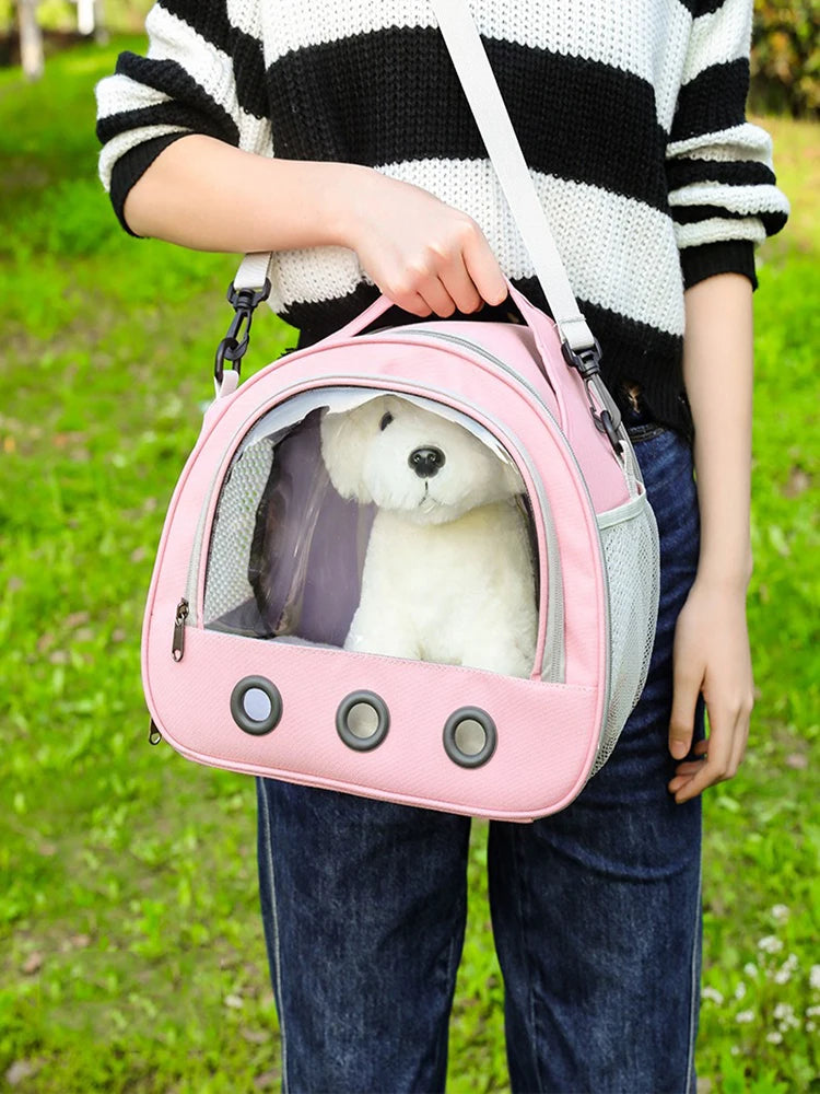 Bolsa de transporte para cães, gatos, pássaros e coelhos com almofada de algodão grosso, mochila de aviação para animais de estimação, bolsa de viagem portátil anti-sufocante, bolsa para cães de estimação