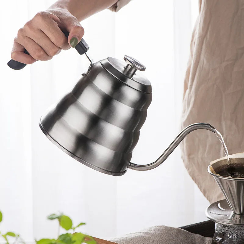 Cafeteira de aço inoxidável com termômetro Swan pescoço longo alta capacidade pode ser aquecida café profissional feito à mão