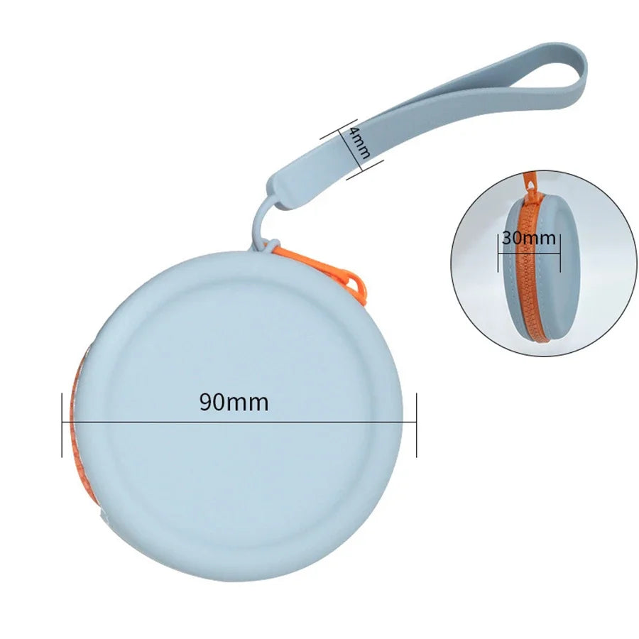 Bolsa de treinamento para petiscos de cachorro, bolsa portátil de silicone para petiscos de cachorro com cordão e gancho para armazenamento de suprimentos para caminhadas ao ar livre
