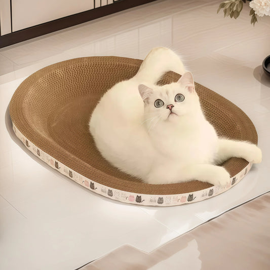 Cama para gatos e arranhador 2 em 1 - Ninho redondo resistente ao desgaste, design ondulado para dormir/triturar as unhas, multifuncional