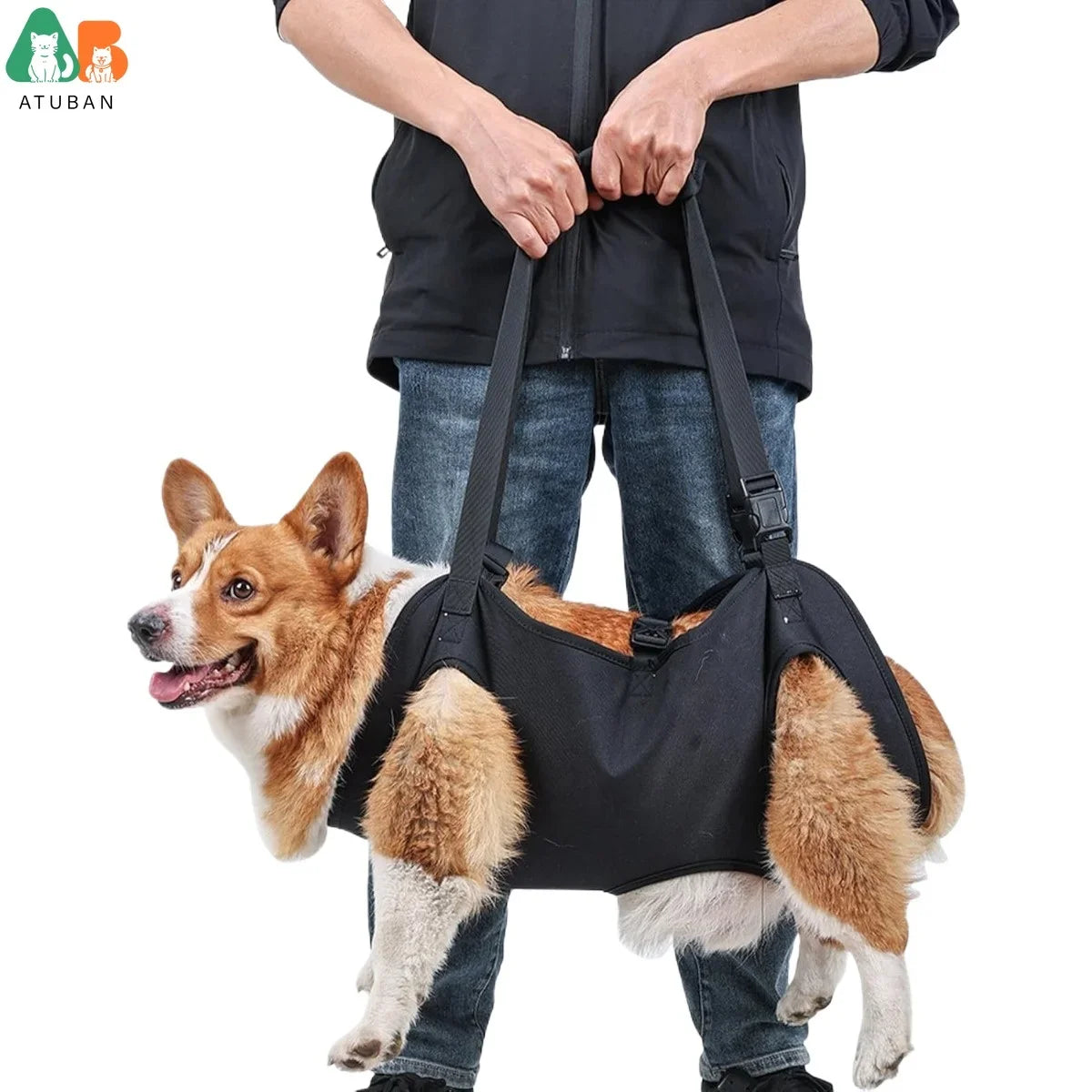 Arnês de elevação para cães, suporte corporal ajustável, alças respiráveis ​​para mobilidade assistida, pernas de cães, reabilitação de quadril