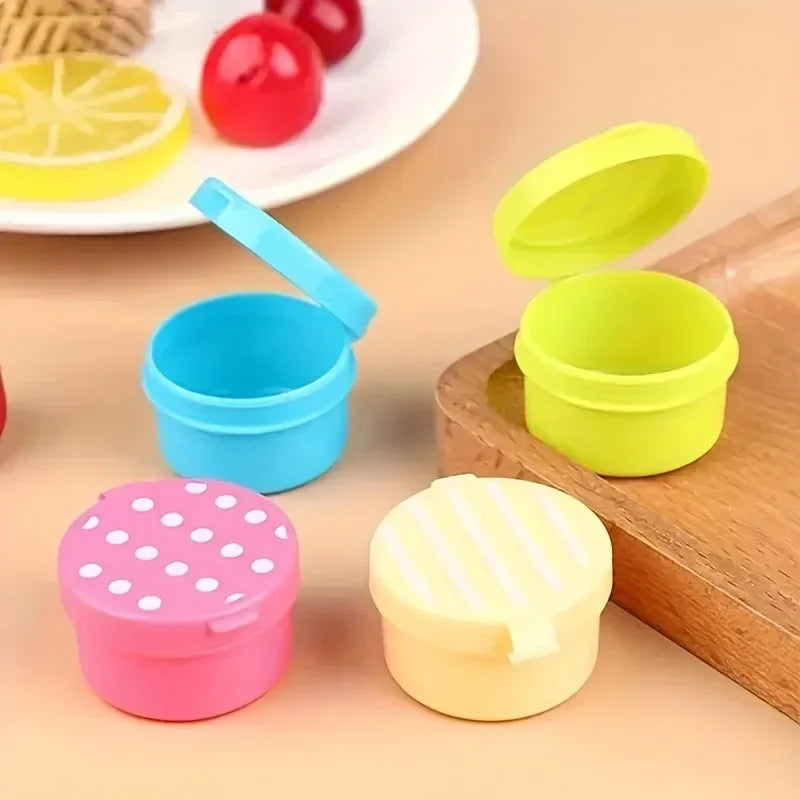 4 peças de mini garrafas portáteis para molho de soja, acessórios para lancheira, recipientes de tempero de viagem para piquenique, escritório e uso externo