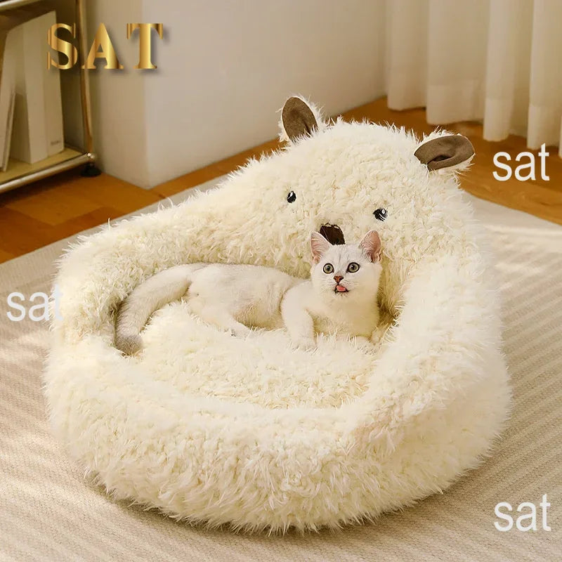#For New alpaca cat bed winter warm dog bed deep sleep cat bed pet supplies cat sofa&