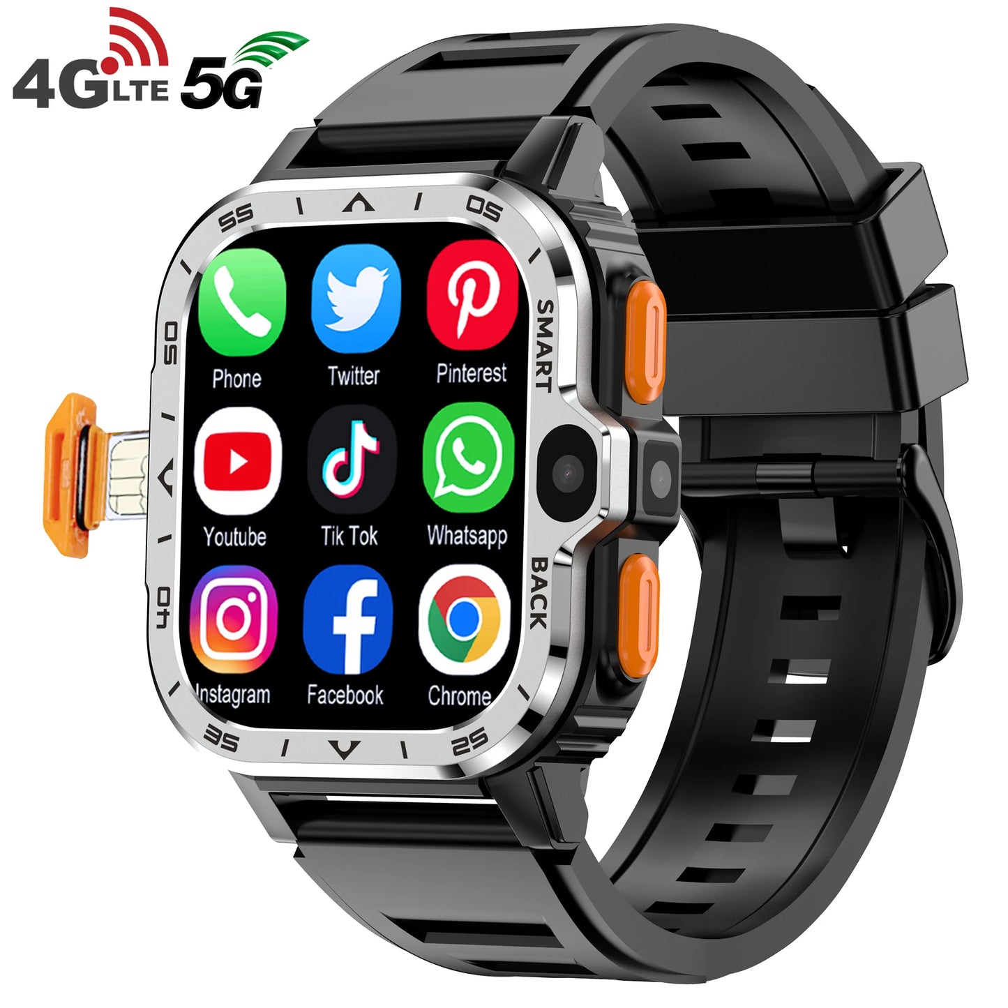 Relógio inteligente Android Valdus PGD masculino GPS 16G/64G ROM Armazenamento HD Câmera dupla NFC 2G 4G Cartão SIM Wi-Fi Sem fio Acesso rápido à Internet