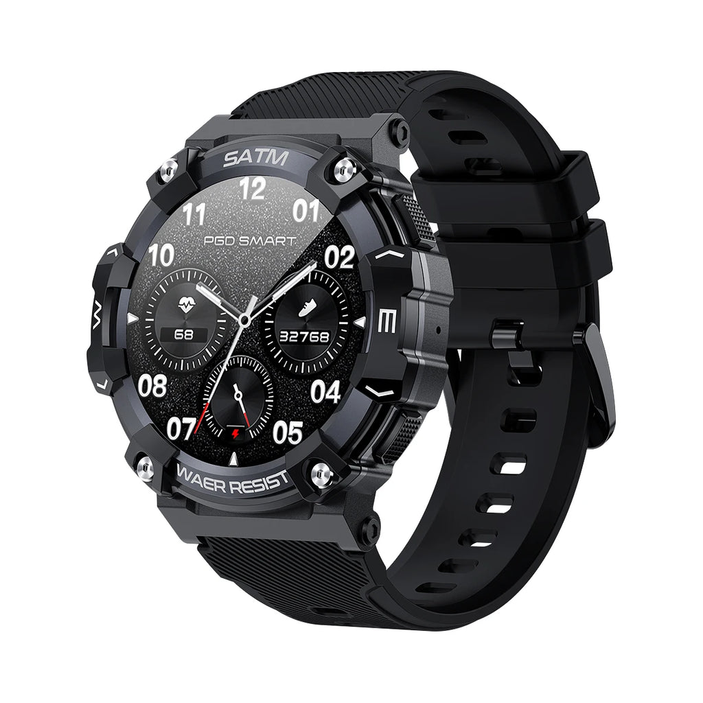 Relógio inteligente esportivo de fitness redondo masculino de 1,39 polegadas com Bluetooth para chamadas e voz com IA IP68 à prova d'água
