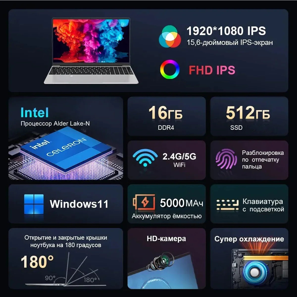 Notebook portátil N5095 de 15,6" com até 32 GB de RAM, 2 TB de armazenamento, Windows 10/11 Pro, retroiluminação preta, teclado inglês/russo, notebook portátil