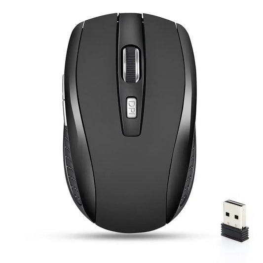 Mouse sem fio silencioso 2.4G portátil, móvel, óptico, mouse de escritório, níveis de DPI ajustáveis ​​para notebook, PC, laptop, MacBook