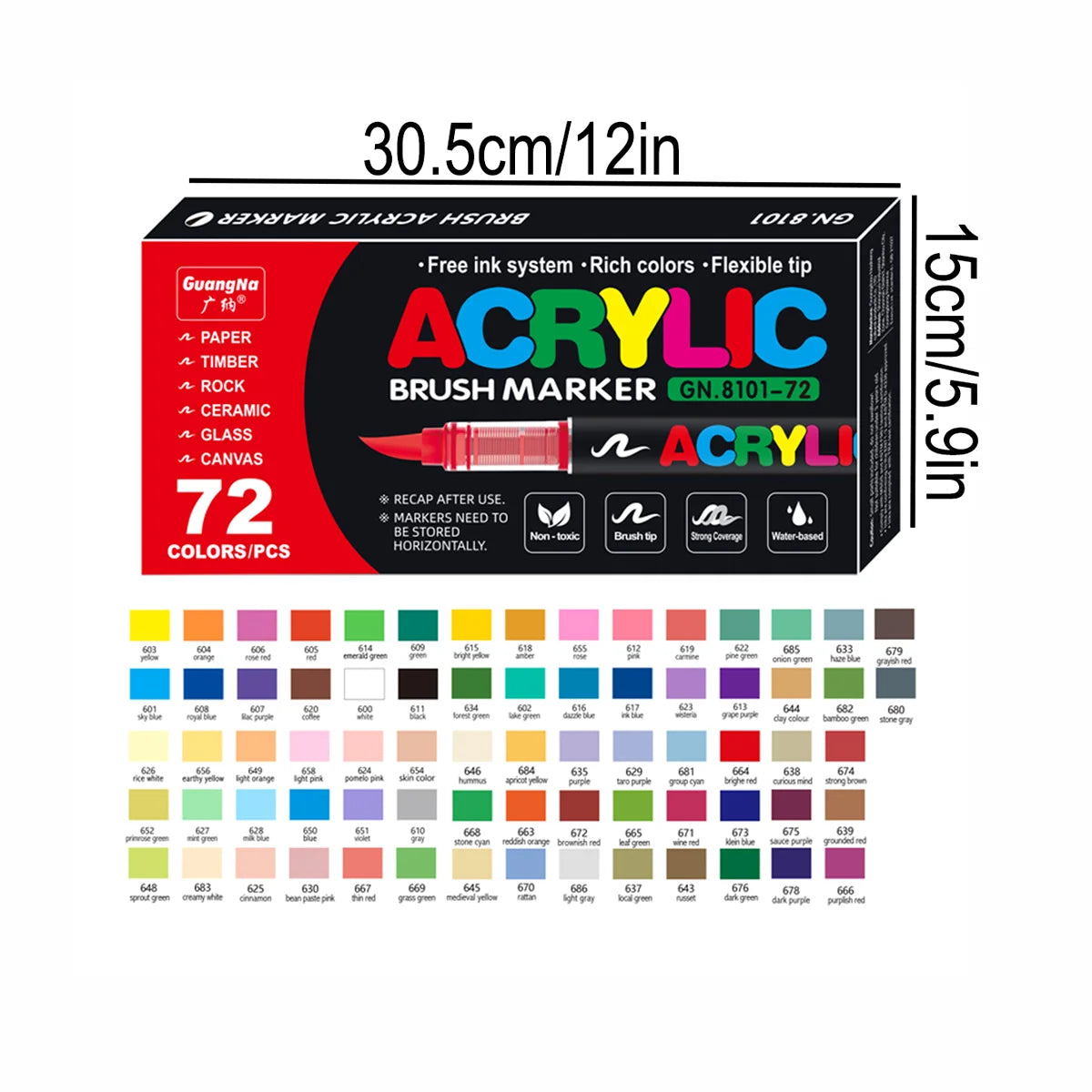 Conjunto de marcadores profissionais para artistas, 12-240 cores/caixa - Marcadores acrílicos líquidos de ponta macia para desenho em linha reta, pintura artística de grafite faça você mesmo