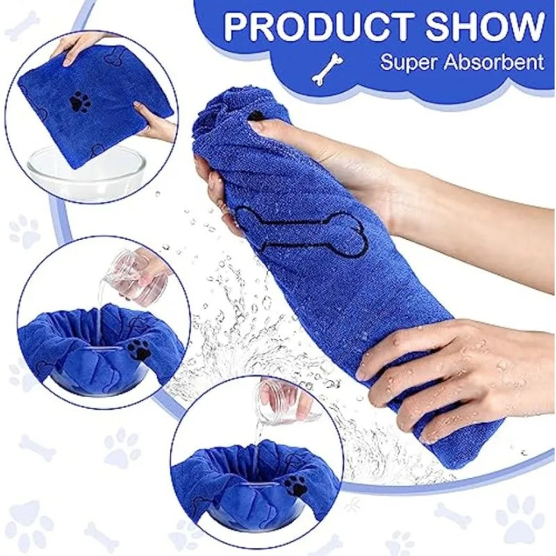 Toalha de microfibra de secagem rápida para cães, 1 peça, absorvente, produto para banho de animais de estimação, toalha de banho de secagem rápida, pano de limpeza de carro, suprimentos para animais de estimação