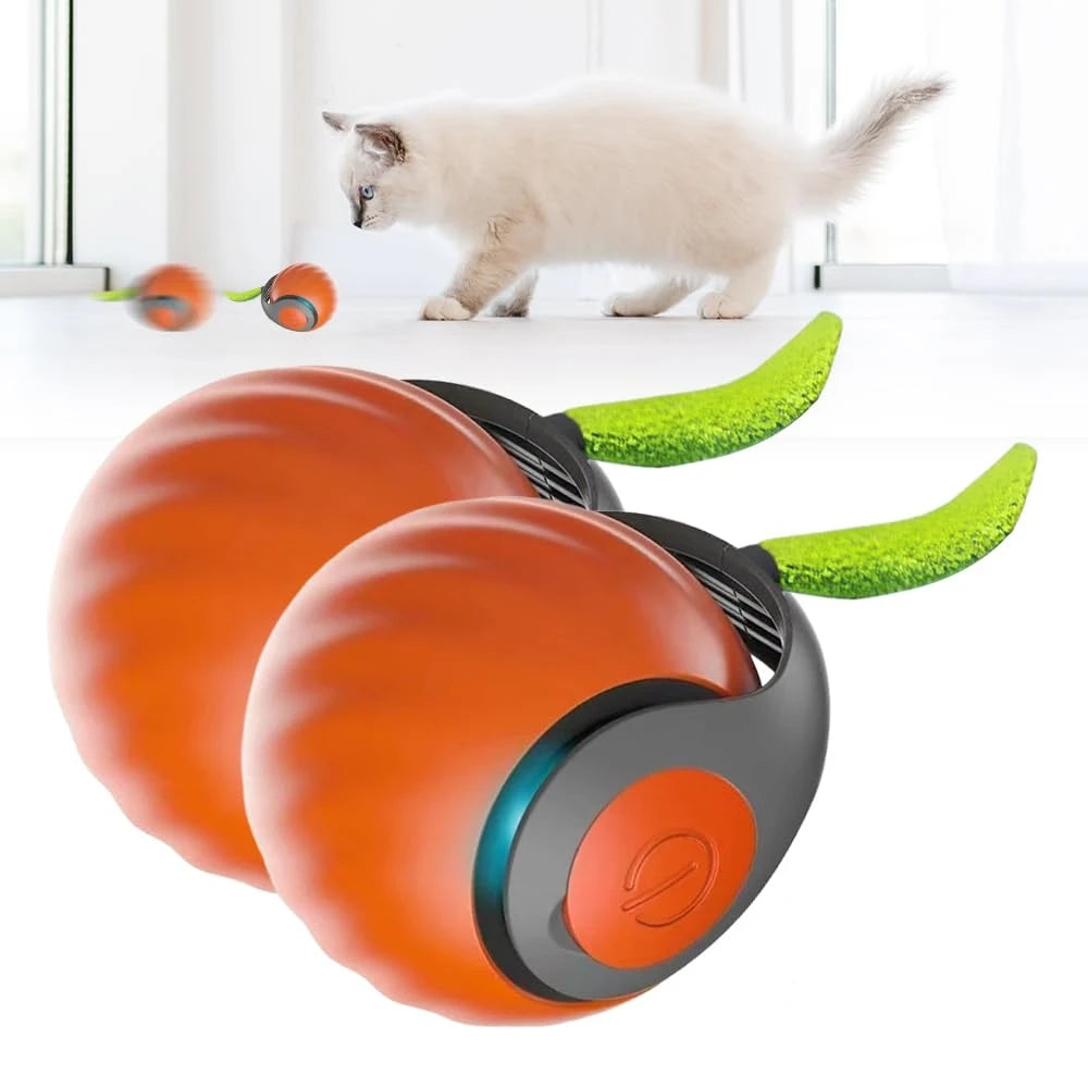 Bola de brinquedo interativa para gatos, bola rolante automática, rabo falso, brinquedo elétrico inteligente recarregável para animais de estimação, treinamento para cães e gatos, imitação de rato