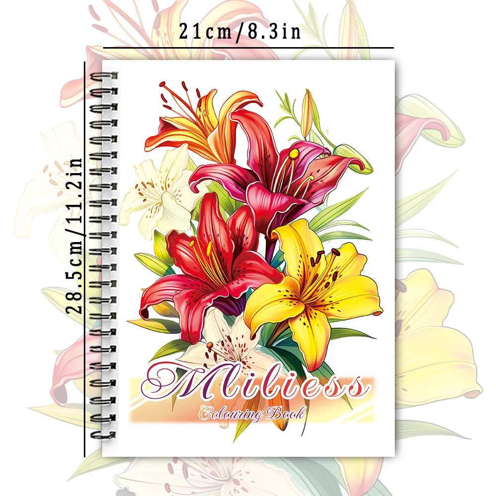 Livro de colorir em espiral - 30 folhas, livro de colorir para adultos, 11,3 x 8,3 polegadas, papel grosso de 100 g, livro de desenho, presente de boas-vindas para o feriado