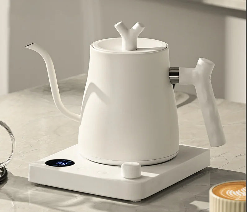 Chaleira elétrica de pescoço de ganso de 1000 W, cafeteira de aço inoxidável 304 de 1000 ml, temperatura inteligente, display LED para café e chá