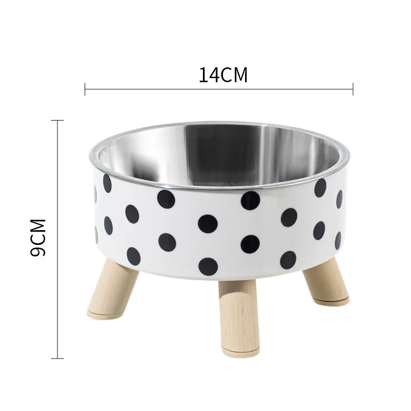 Tigela para animais de estimação antiderrapante, quatro cantos, grande capacidade, tigela de arroz para cães, anticervical, gato, animal de estimação, única