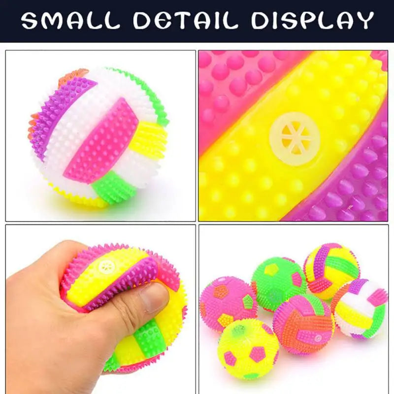 Bola de brinquedo para cachorro com luz de LED, bola de mastigar inflável para filhotes, brinquedo para molares, bola de luz colorida para animais de estimação, brinquedos interativos para gatos, suprimentos para pequenos animais de estimação