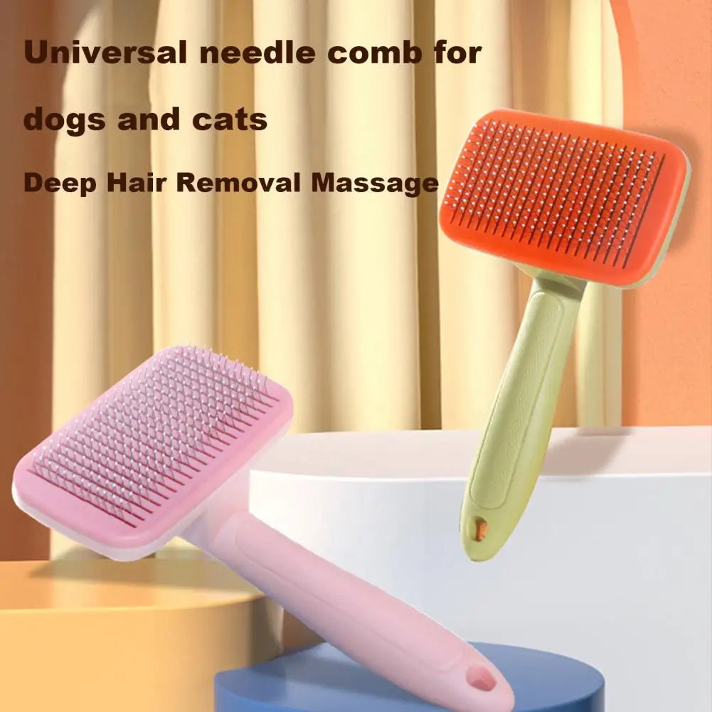 Escova para animais de estimação para cães, escovas de higiene para animais de estimação que não agridem a pele de gatos e cães, pente autolimpante, ferramenta de massagem para filhotes