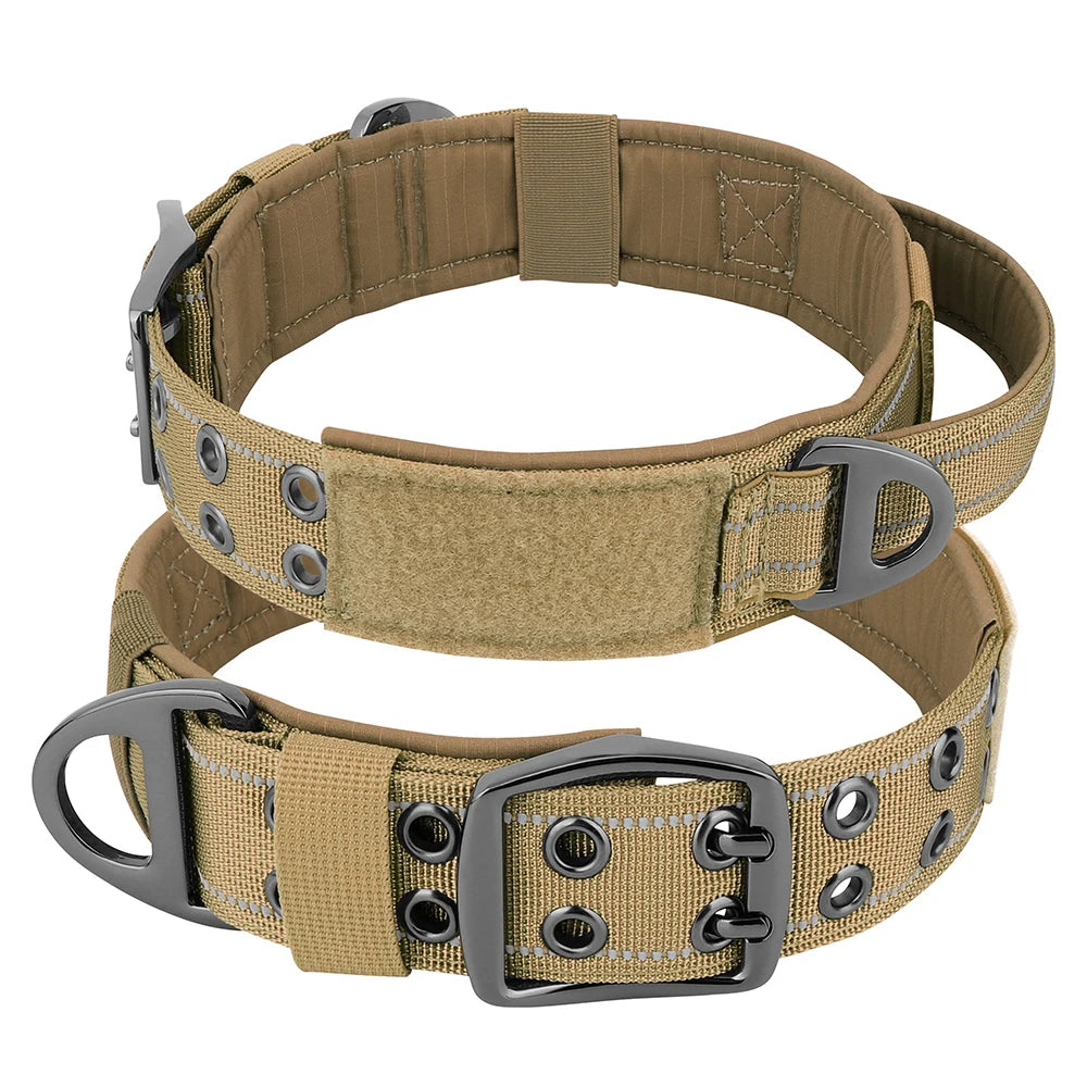 Military Tactical Dog Collar Nylon Wide Pet Training Collars Necklace With Handle Strong For Medium Large Dogs French Bulldog