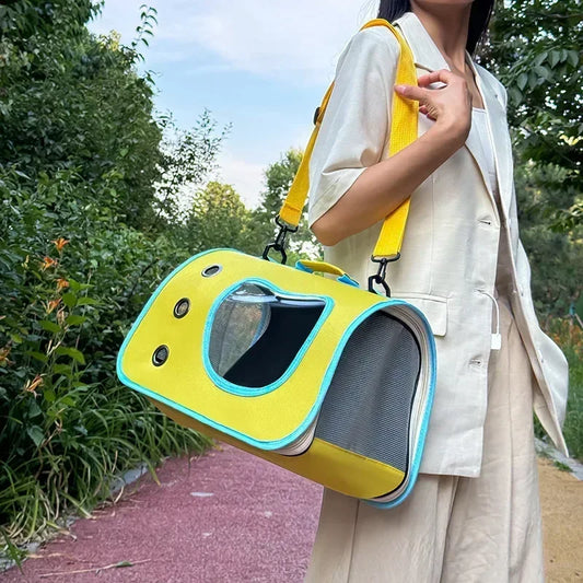 Bolsa de transporte para animais de estimação, dobrável, respirável e portátil premium, leve para cães e gatos pequenos, bolsa de ombro para transporte de gatos e gatinhos ao ar livre