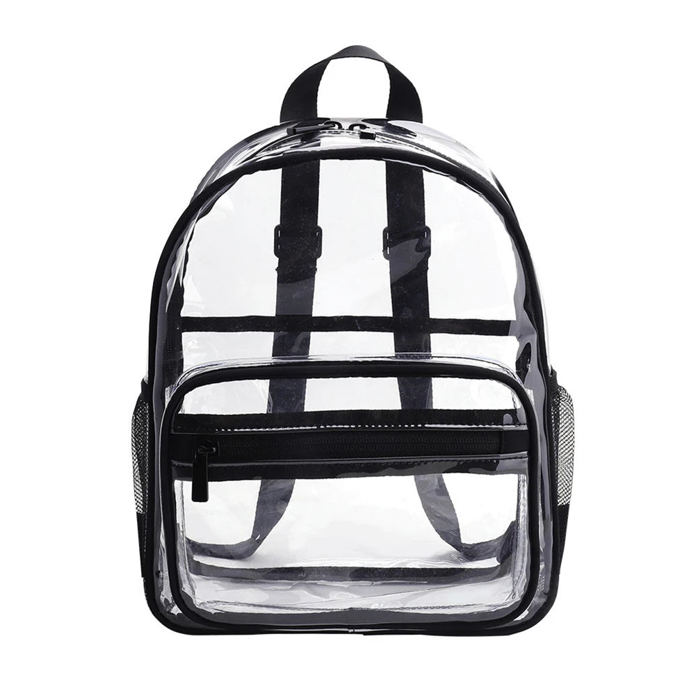Mochila transparente de PVC para esportes ao ar livre, fitness, casual, viagem, visível, grande capacidade, à prova d'água, alça superior, mochila escolar