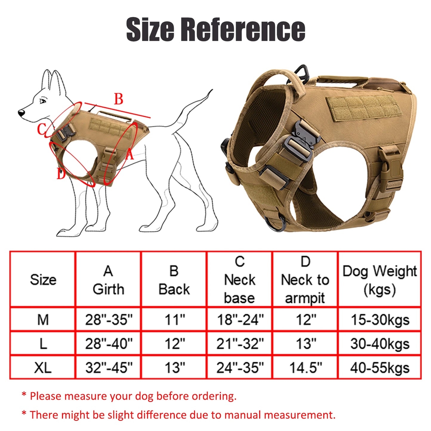 Colete de treinamento para cães grandes militares, colete para animais de estimação, buldogue francês, pastor alemão malinois, arreios táticos para cães, acessórios