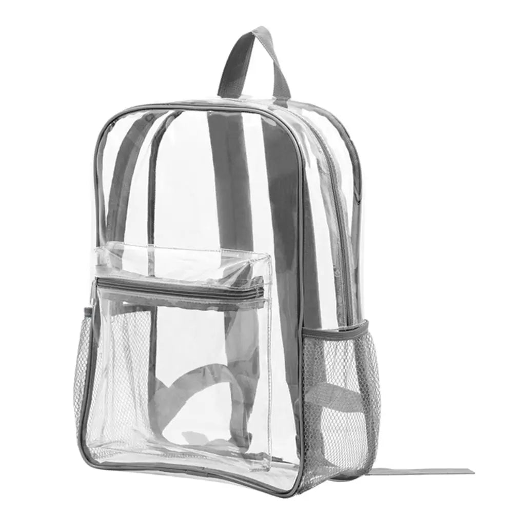 Mochila transparente de PVC para esportes ao ar livre, fitness, casual, viagem, visível, grande capacidade, à prova d'água, bolsa de ombro